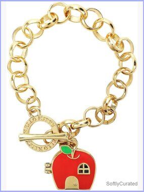Hello Kitty Apple House Gold Locket Bracelet